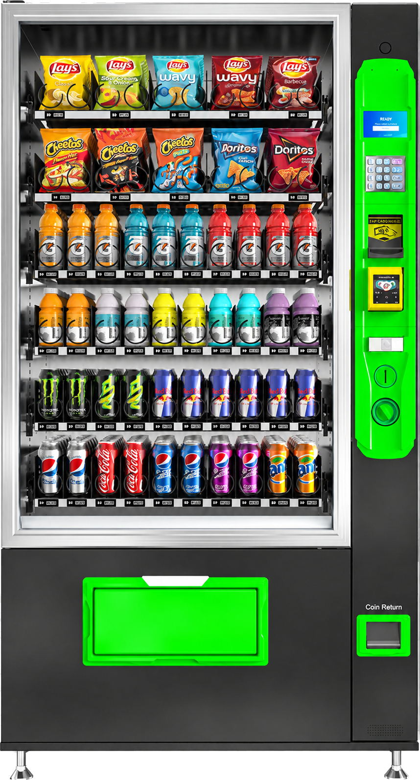 Brede drank- en snackautomaat